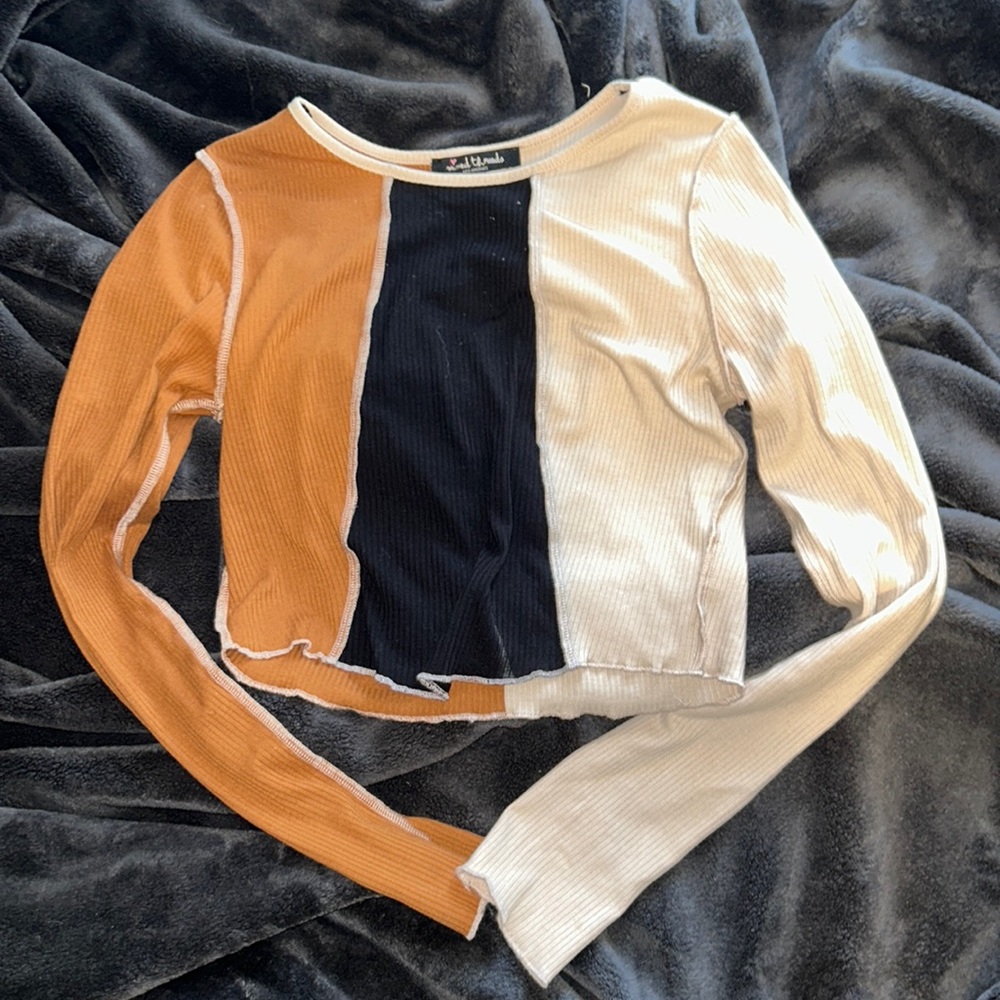 Patchwork long sleeve top